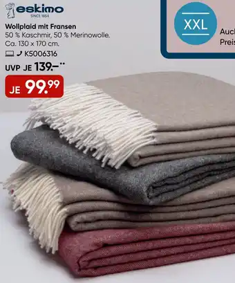 Galeria eskimo Wollplaid mit Fransen Angebot