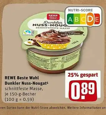 REWE Rewe Beste Wahl Dunkel Nuss-nougat Angebot