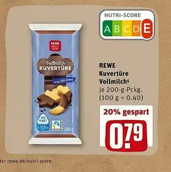 REWE Rewe Kuvertüre Vollmilch Angebot