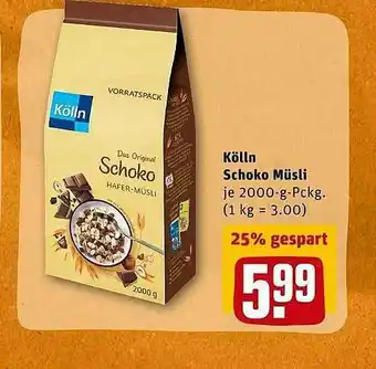 REWE Kölln Schoko Müsli Angebot