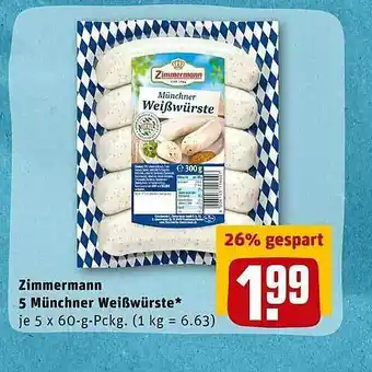 REWE Zimmermann Münchner Weißwürste Angebot