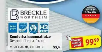 ROLLER Breckle Komfortschaummatratze Angebot