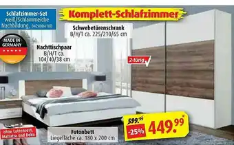 ROLLER Schlafzimmer, Schwebetürenschrank, Nachttischpaar, Futonbett Angebot