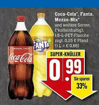 Scheck-in-Center Coca-cola, Fanta Oder Mezzo Mix Angebot