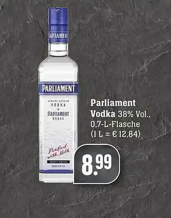 Scheck-in-Center Parliament Vodka Angebot