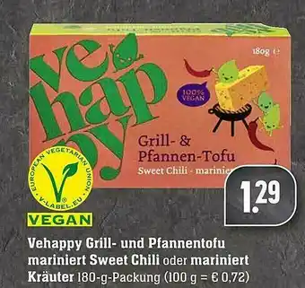 Scheck-in-Center Vehappy Grill- Und Pfannentofu Mariniert Sweet Chili Oder Mariniert Kräuter Angebot