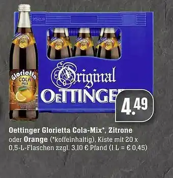 Scheck-in-Center Oettinger Glorietta Cola-mix, Zitrone Oder Orange Angebot