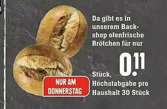 Scheck-in-Center Backshop Ofenfrische Brötchen Angebot