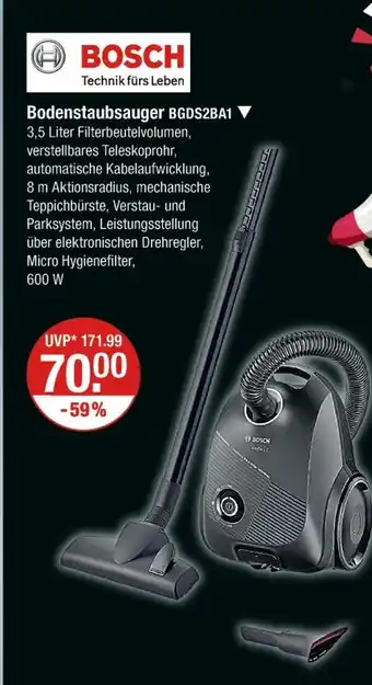V Markt Bosch bodenstaubsauger bgds2ba1 Angebot