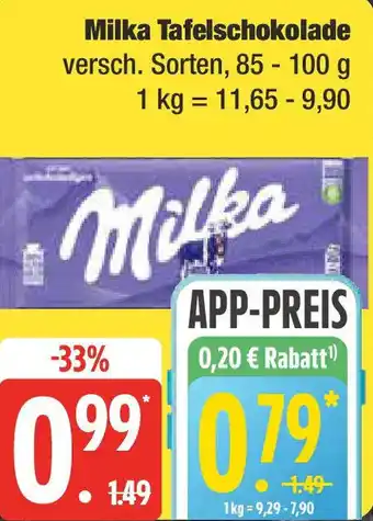 Edeka Milka Tafelschokolade Angebot