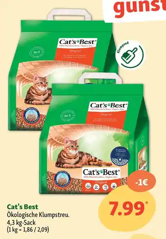 Fressnapf Cat's Best Ökologische Klumpstreu. Angebot