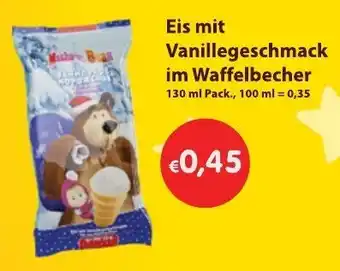 Mix Markt Eis mit Vanillegeschmack im Waffelbecher 130ml Angebot