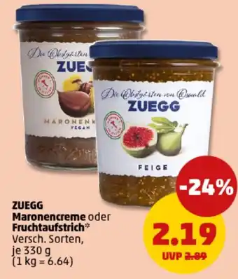 PENNY ZUEGG Maronencreme oder Fruchtaufstrich Angebot