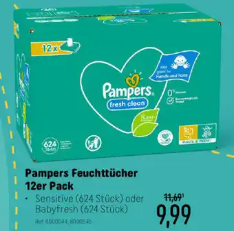 Smyths Toys Pampers Feuchttücher 12er Pack Angebot