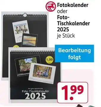 Rossmann Fotokalender oder foto-tischkalender 2025 Angebot