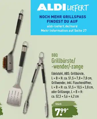 Aldi Nord BBQ Grillbürste/wender/zange Angebot