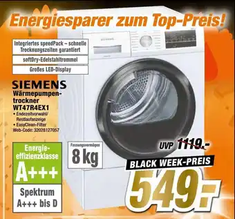 Expert Siemens Wärmepumpentrockner WT47R4EX1 Angebot