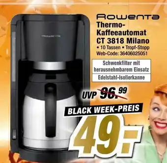 Expert Rowenta Thermo Kaffeeautomat CT 3818 Milano Angebot