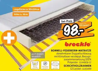 SCONTO Breckle Bonnell Federkern Matratze oder Schichtholzrahmen Angebot