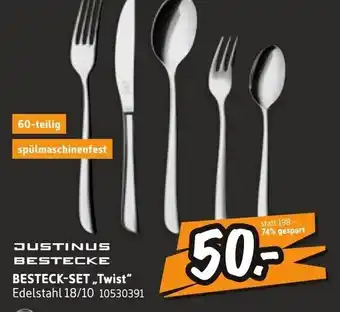 SCONTO Justinus Bestecke Besteck Set Twist Angebot