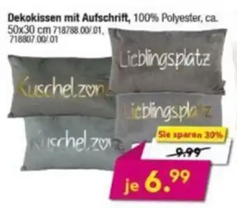 Möbel Boss Dekokissen mit Aufschrift Angebot