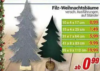 CENTERSHOP Filz-weihnachtsbäume Angebot