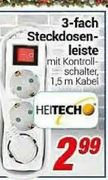 CENTERSHOP 3-fach Steckdosen-leiste Heitech Angebot