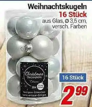 CENTERSHOP Weihnachtskugeln 16 Stück Angebot