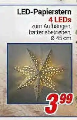 CENTERSHOP Led-papierstern 4 Leds Angebot