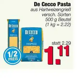 Edeka Scherer De Cecco Pasta Angebot