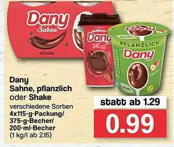 Famila Nord West Dany Sahne, Pflanzlich Oder Shake Angebot