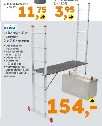 Globus Baumarkt KRAUSE Leiterngerüst ,Corda❝ 2 x 7 Sprossen Angebot