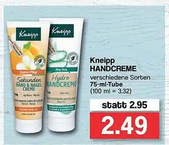 Famila Nord West Kneipp Handcreme Angebot