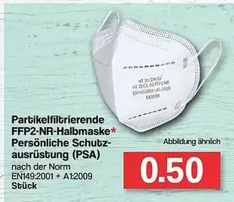 Famila Nord West Partikelfiltrierende Ffp2-nr-halbmaske Persönliche Schutzausrüstung (psa) Angebot