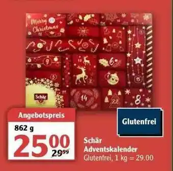 Globus Schär Adventskalender Angebot