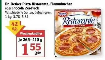 Globus Dr. Oetker Pizza Ristorante, Flammkuchen Oder Piccola 2er Pack Angebot