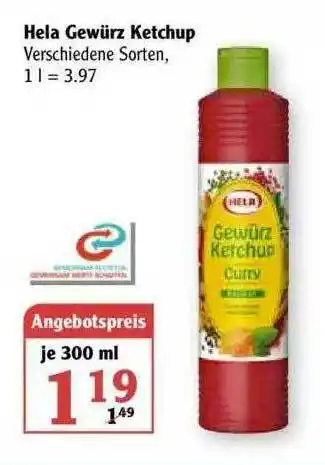 Globus Hela Gewurz Ketchup Angebot