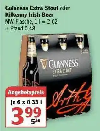 Globus Guinnes Extra Stout Oder Kilkenny Irish Beer Angebot