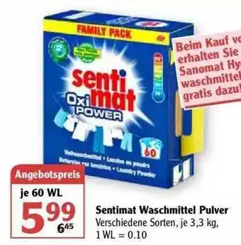 Globus Sentimst Waschmittel Pulver Angebot