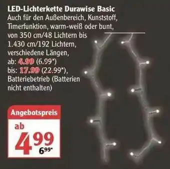 Globus Led-lichterkette Durawise Basic Angebot