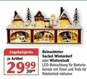 Globus Beleuchter Sockel Winterdorf Oder Winterstadt Angebot