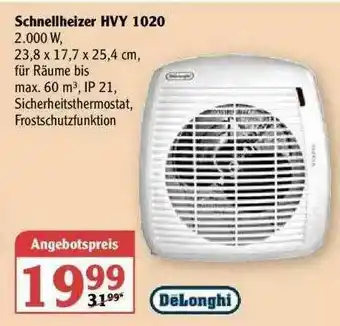 Globus Delonghi Schnellheizer HVY 1020 Angebot