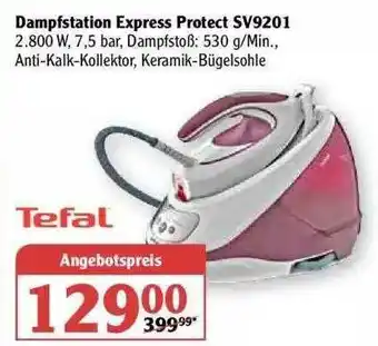 Globus Tefal Dampfstation Express Protect SV9201 Angebot