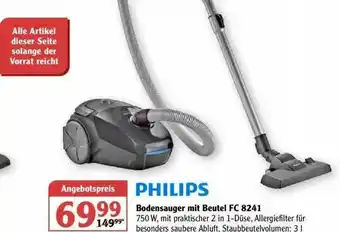 Globus Philips Bodensauger Mit Beutel FC 8241 Angebot