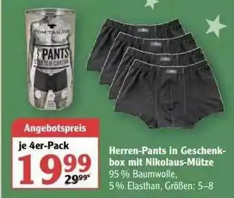 Globus Herren-pants In Geschenk Box Mit Nikolaus-mütze Angebot