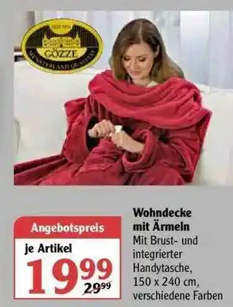 Globus Wohndecke Mit ärmeln Angebot