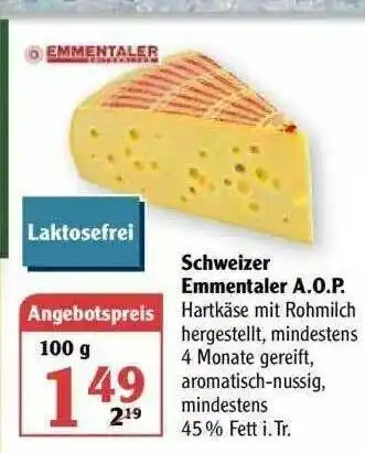 Globus Schweizer Emmentaler A.O.P Angebot