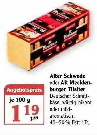 Globus Alter Schwede Oder Alt Mecklenburger Tilsiter Angebot