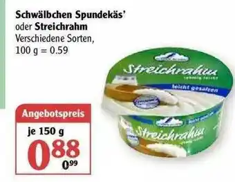 Globus Schwälbchen Spundekäs Oder Streichrahm Angebot