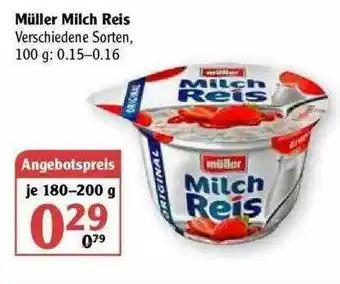 Globus Müller Milch Reis Angebot